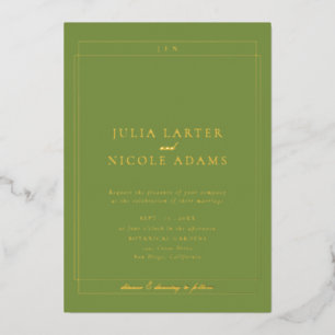 Classic Ivory Green Simple Minimalist Wedding
