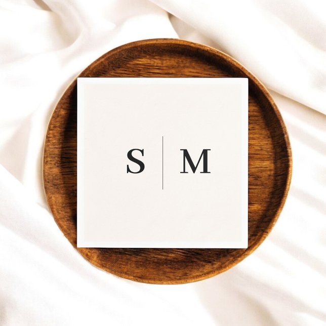 Classic Ivory Monogram Wedding Napkin (Creator Uploaded)
