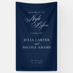 Classic Ivory Navy The Night Before Banner Sign