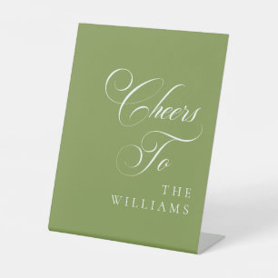 Classic Ivory Sage Green Cheers To Wedding Sign