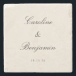 Classic Ivory Script Elegant Wedding Custom Name Stone Coaster<br><div class="desc">Stylish Formal Classic Traditional Script Elegant Wedding Invitation Custom Stone Coaster in Ivory Cream</div>