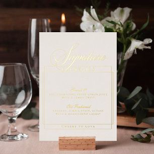Classic Ivory Signature Wedding Cocktail Sign