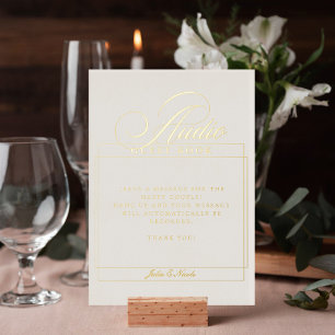 Classic Ivory White Audio Guest Book Wedding Sign