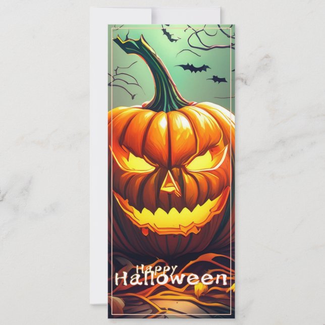 Classic Jack-o-Lantern Bats Twisted Tree Art (Front)