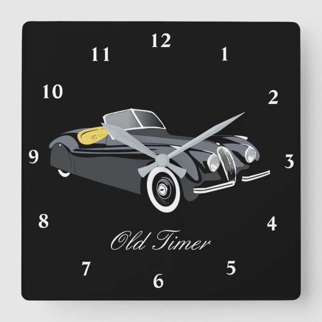 Classic Jaguar Car 'Old Timer' Wall Clock (Front)