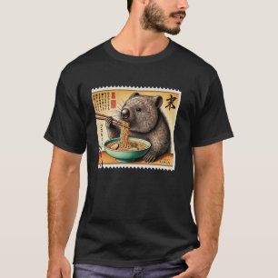 Classic Japanese Art Postage Stamp Wildlife Cute W T-Shirt
