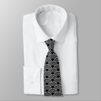 Classic Japanese Seigaiha Wave Pattern Monochrome