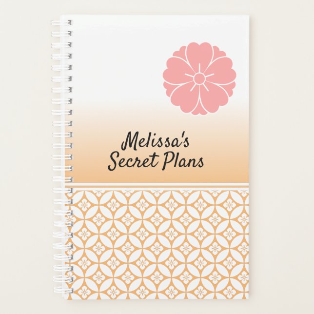 Classic Japanese Shippou Pattern and Sakura Crest Planner (Front)
