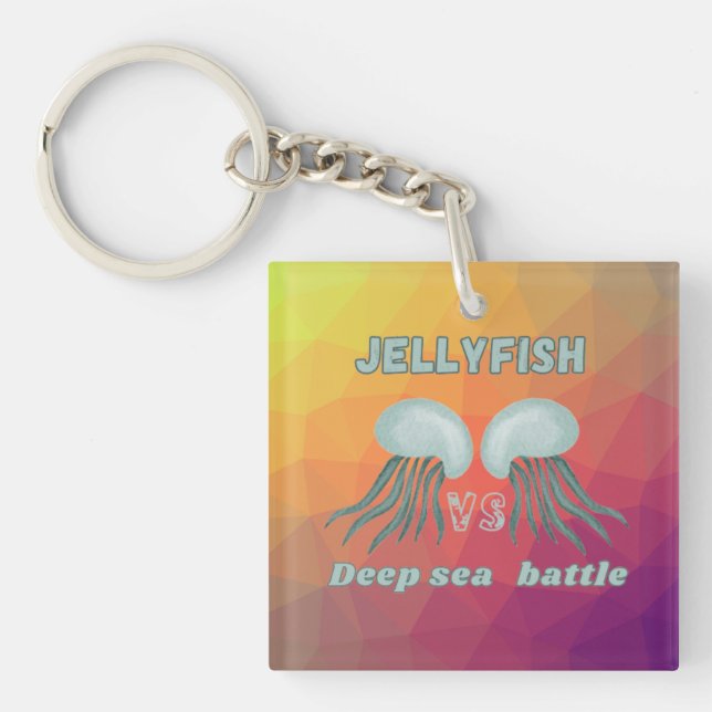 Classic jellyfish shirt key ring (Front)