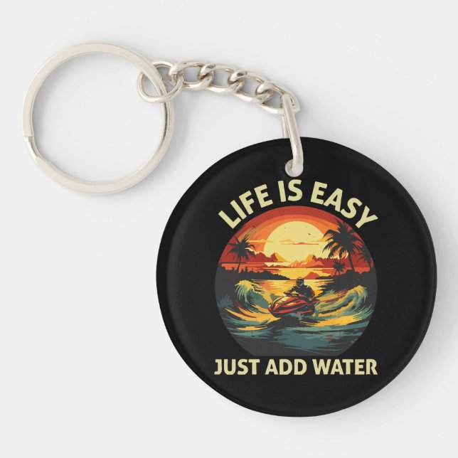 Classic Jet Ski skier Key Ring (Front)