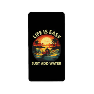 Classic Jet Ski skier Label
