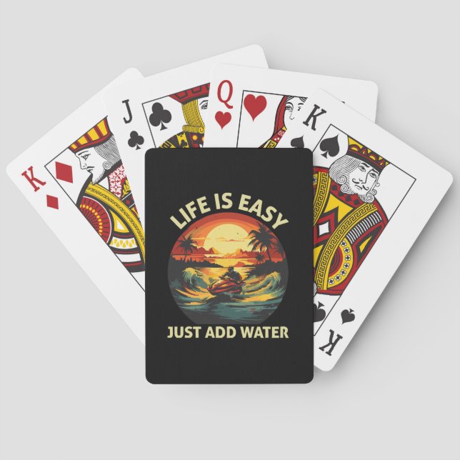 Classic Jet Ski skier Playing Cards (Back)