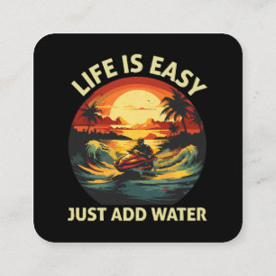 Classic Jet Ski skier Square Business Card