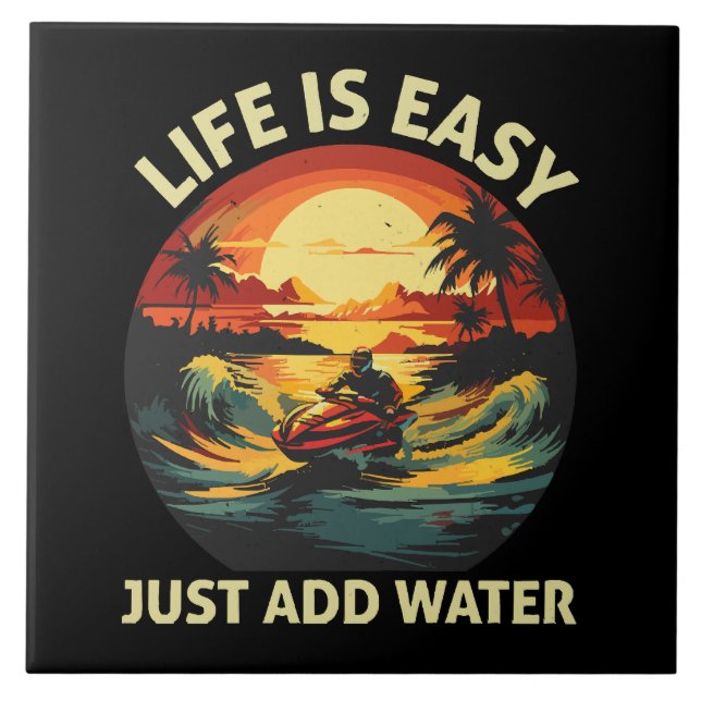 Classic Jet Ski skier Tile (Front)