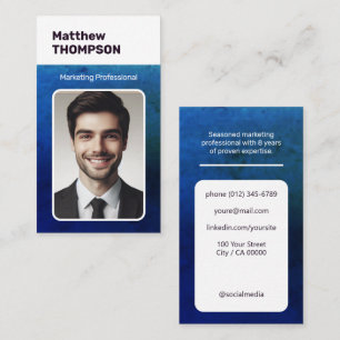 Classic Job Seeker Classy Minimalist Dark Ocean Business Card