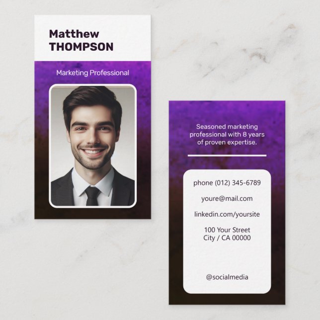 Classic Job Seeker Classy Minimalist Dark Plum  Business Card (Front/Back)