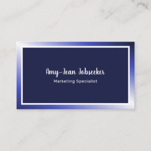 Classic Job Seeker Navy Ombre Simple Minimalist Business Card