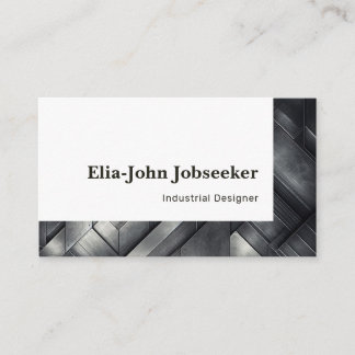 Classic Job Seeker Simple Minimalist Grey Steel Business Card