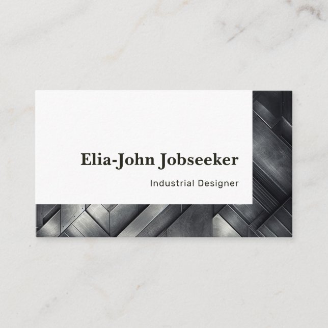 Classic Job Seeker Simple Minimalist Grey Steel  Business Card (Front)