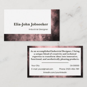 Classic Job Seeker Simple Minimalist Red Stone Business Card
