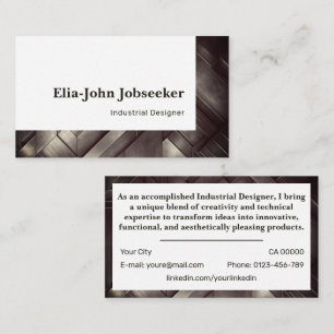 Classic Job Seeker Simple Minimalist Steel Wooden Business Card