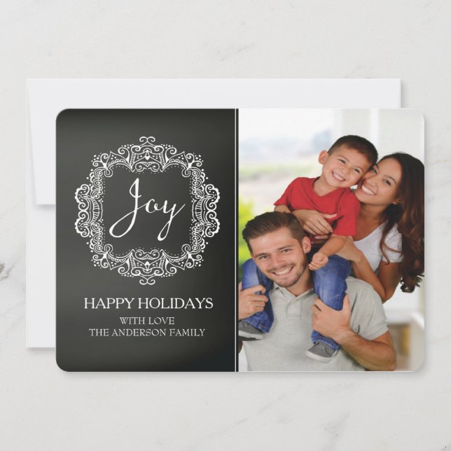 Classic Joy Christmas Holiday Photo Card (Front)