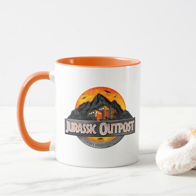 Classic Jurassic Outpost Logo Mug (With Donut)