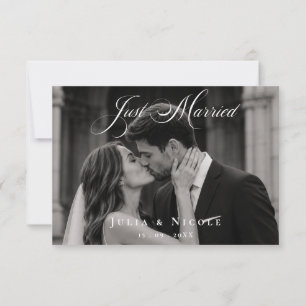 Classic Just Married Photo Wedding Announcements