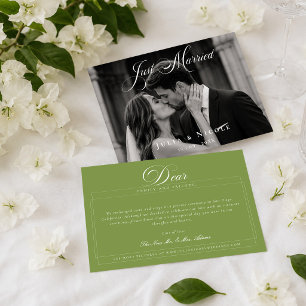 Classic Just Married Photo Wedding Announcements