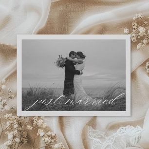 Classic Just Married QR Code Wedding Announcement