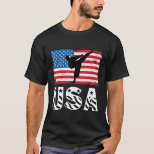 Classic Karate American Flag Usa 4th Of July Us Ka T-Shirt