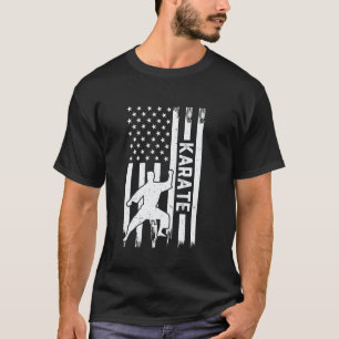 Classic Karate US Flag Karate Fighter T-Shirt
