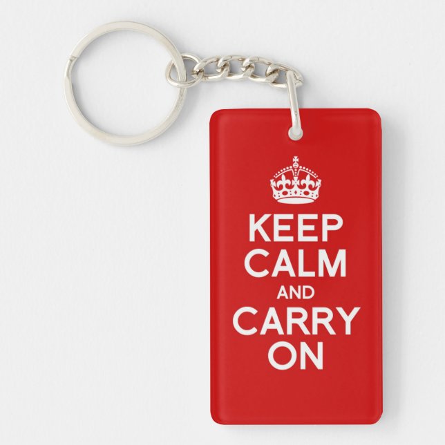 Classic Keep Calm and Carry On AND THE U.K FLAG Key Ring (Front)