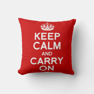 CLASSIC KEEP CALM AND CARRY ON CUSHION