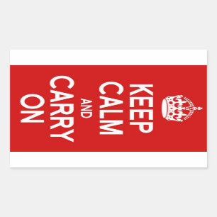CLASSIC KEEP CALM AND CARRY ON RECTANGULAR STICKER