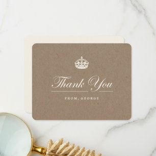 Classic Keep Calm Brown Kraft 40th Birthday Party Thank You Card