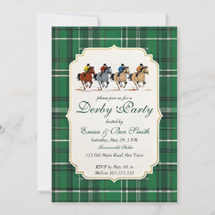 Classic Kentucky Derby Party Invitation Green Tart