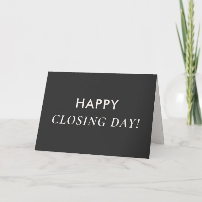 Classic Key Closing Day Neutral Real Estate Agent Card (Front)