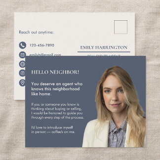 Classic Key Introduction Grey Real Estate Agent Po Postcard