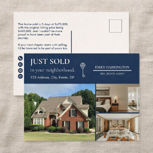 Classic Key Just Sold Navy Real Estate Agent Postcard