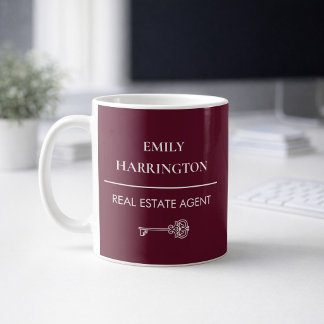 Classic Key Maroon Real Estate Agent Coffee Mug