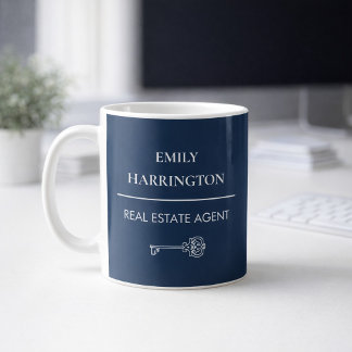 Classic Key Navy Real Estate Agent Coffee Mug