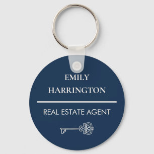 Classic Key Navy Real Estate Agent Ring