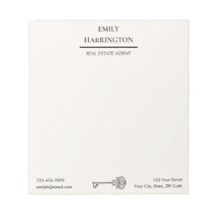 Classic Key Neutral Real Estate Agent Notepad