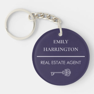 Classic Key Purple Real Estate Agent Ring