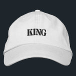 Classic King Embroidered Cap in White Cotton Hat<br><div class="desc">Looking for Regal King Text Embroidery on Khaki Cap This khaki-coloured cap is embroidered with striking "King" text,  combining a timeless look with casual flair. The cotton fabric provides breathability,  and the adjustable strap guarantees a secure fit.</div>