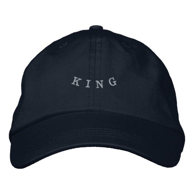 Classic KING Pride Adjustable Navy Casual Occasion Embroidered Hat (Front)