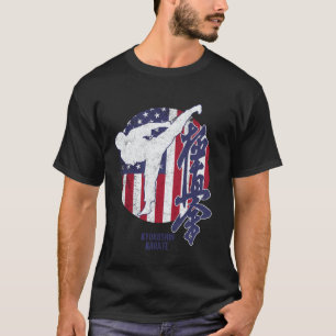 Classic Kyokushin American Karate USA flag Kyokush T-Shirt