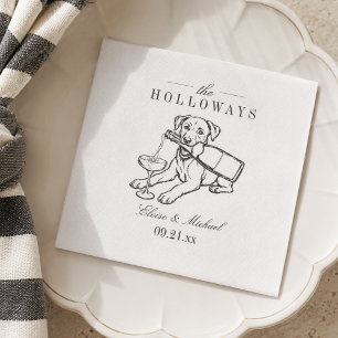 Classic Labrador Retriever Champagne Wedding Napkin