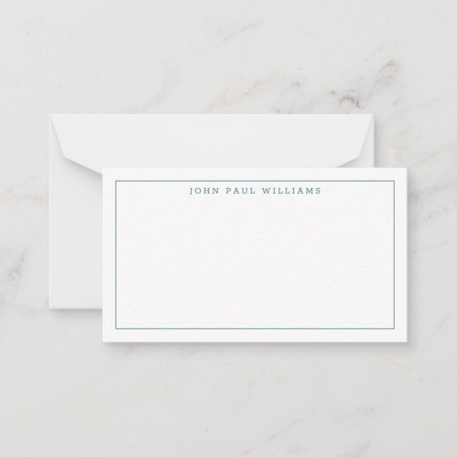 Classic Lake Green Professional Formal Thin Border Card (Front)